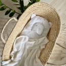 Paturica bebe Cosy tricotata din bumbac alb (2)